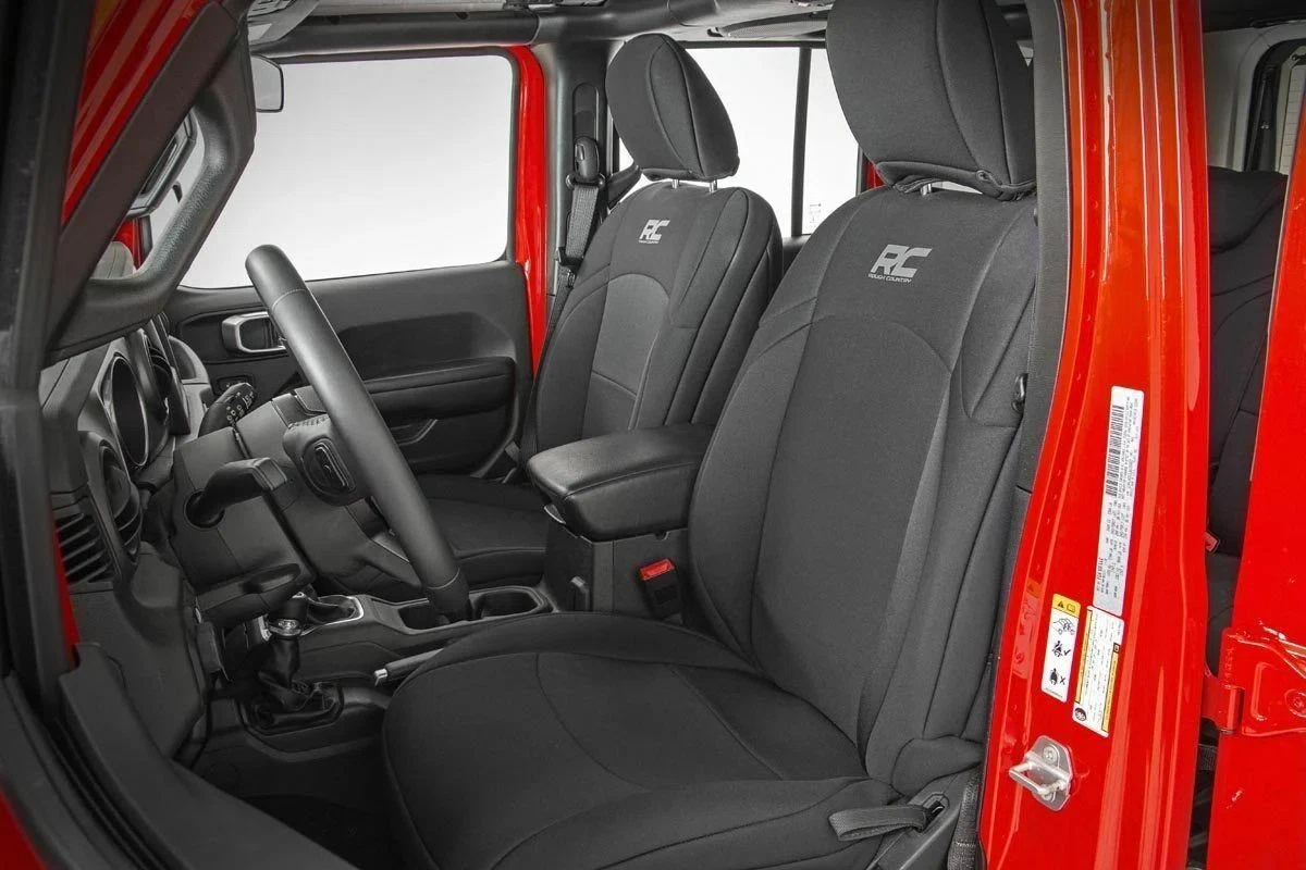 Fits Wrangler Unlimited 4WD(18-24) Seat Covers Front and Rear w_ Armrest 91012